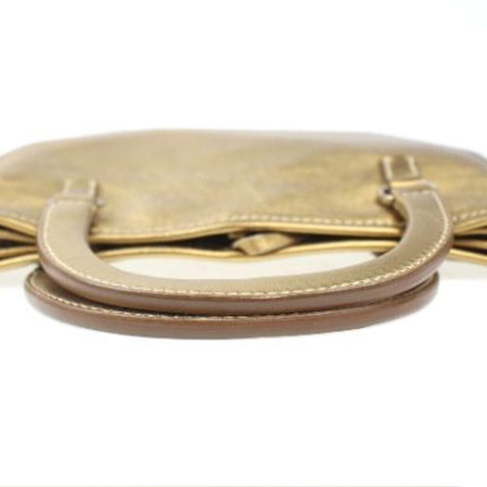 Prada Metallic Gold Leather Tote Crossbody Bag - Picture 7 of 9